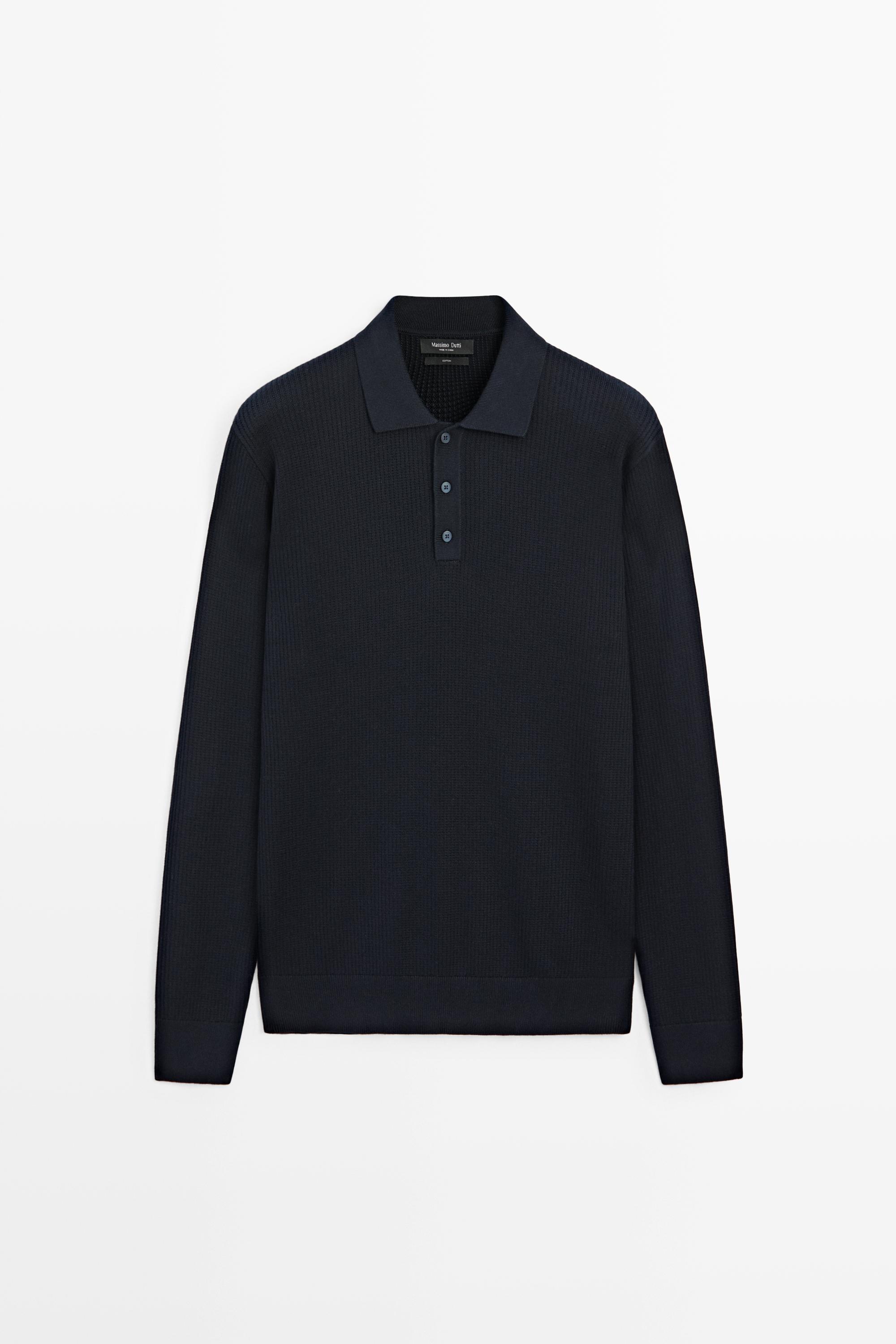 Pull en maille col polo boutonné